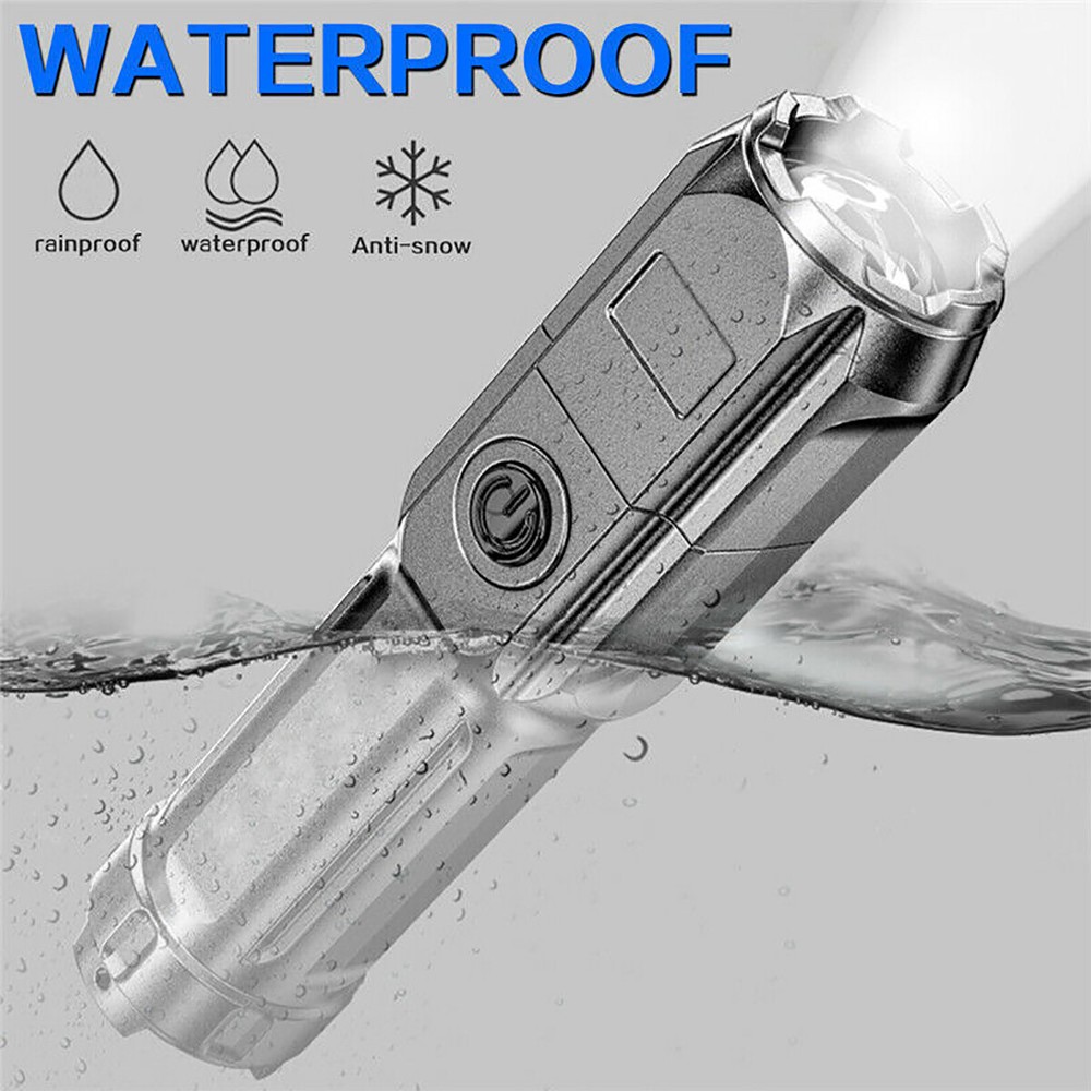 2 Pack Super-Bright LED Tactical Military LED Flashlight Torch 3 Modes Zoomable