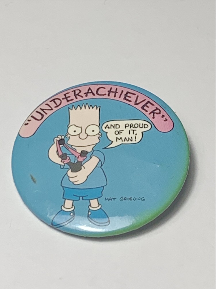 Vintage Bart Simpson Pin Button