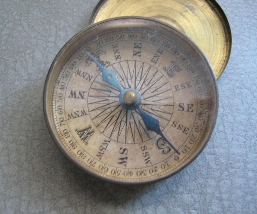 Antique Compass & Case.