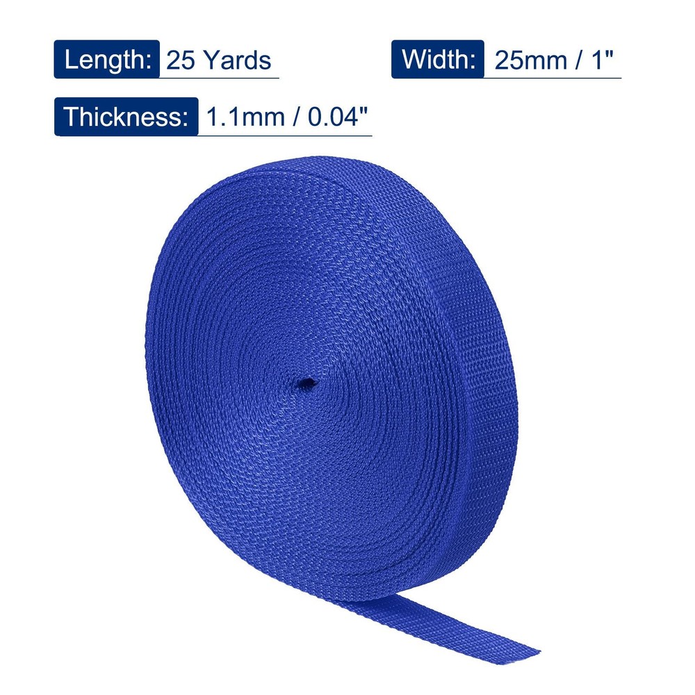 Lightweight Polypropylene Webbing Strap 1" 25 Yards Navy Blue Strapping