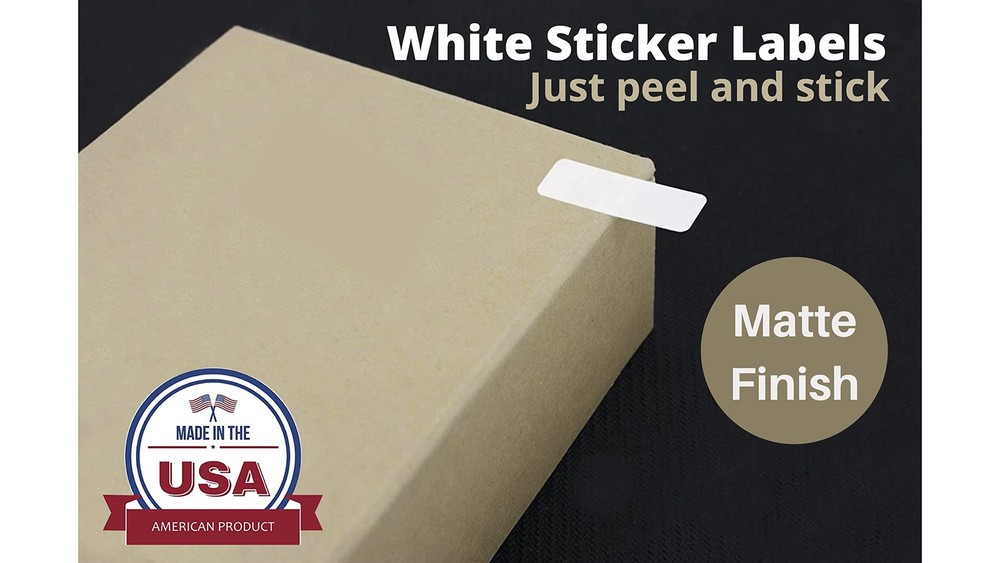 Small Sticky Labels White Rectangular 1" x 0.375 + Bonus 1660,