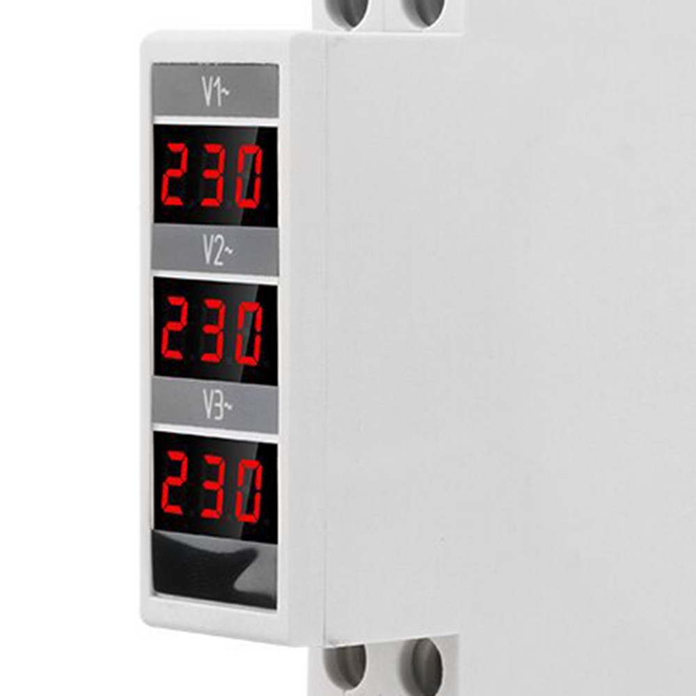 Modular LED Digital Three-Phase Voltmeter for Din Rail Voltage Meter1091