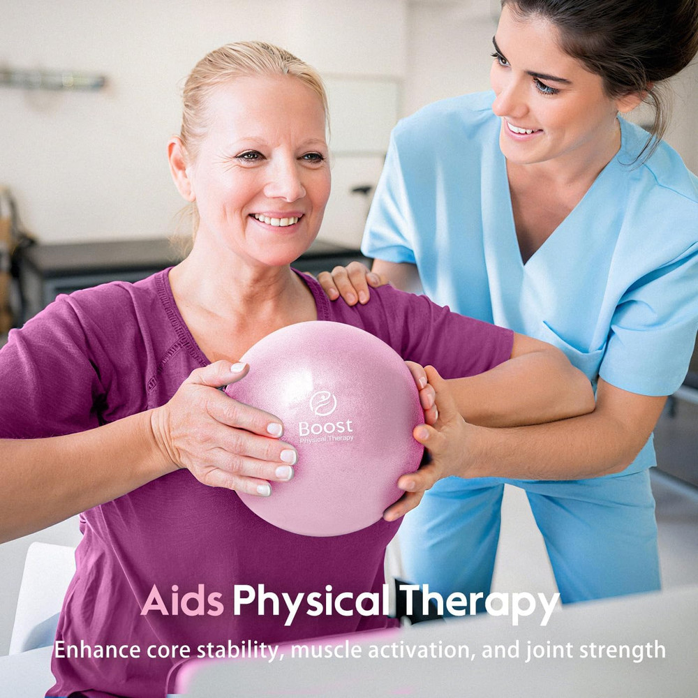 Small Exercise Ball with Pump, 9 Inch Mini Pilates Ball with Exercise Guide, Sma