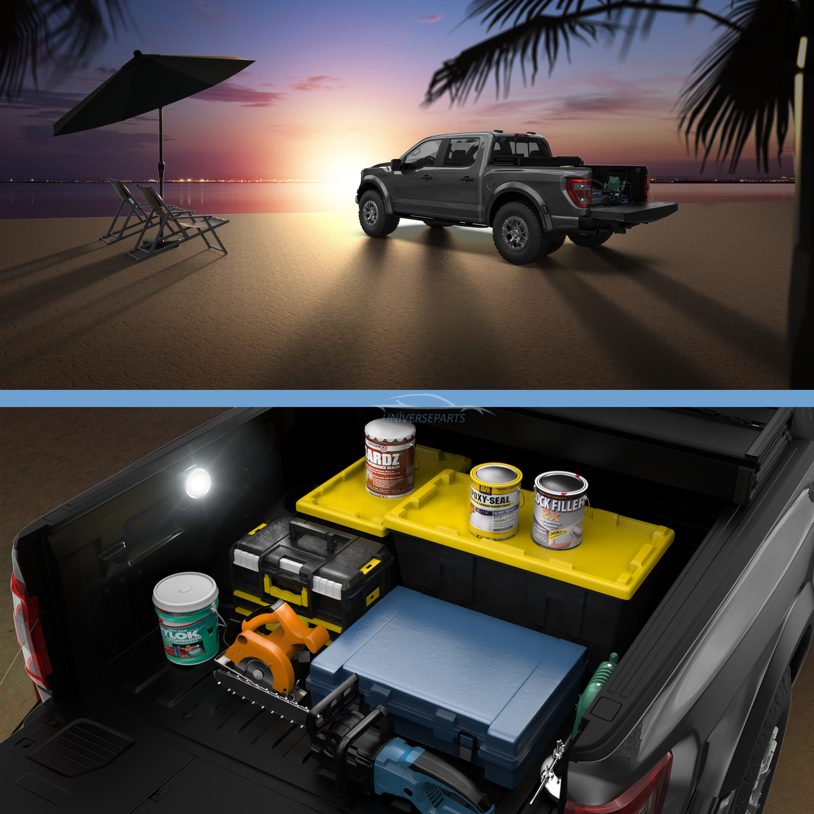 5FT Hard Tonneau Cover Truck Bed 3-FOLD For 2016-2024 Toyota Tacoma Short Bed