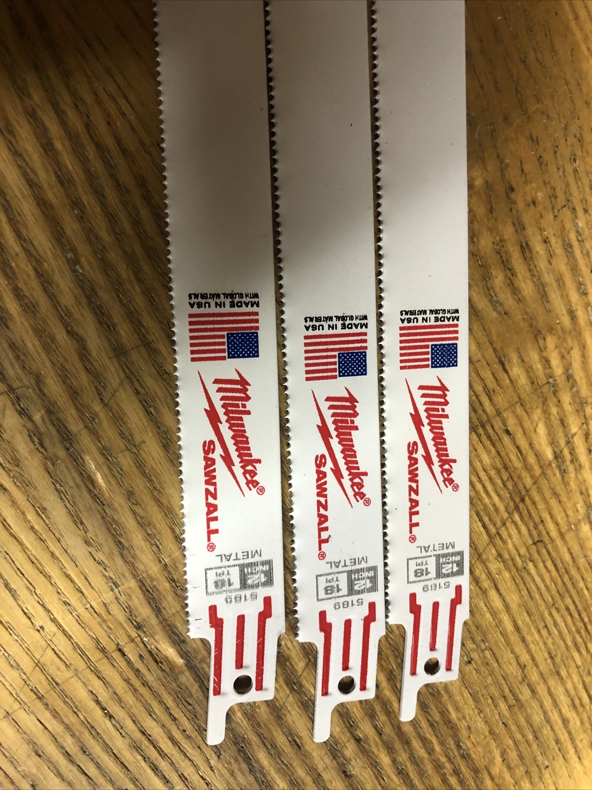 NEW MILWAUKEE 12" SAWZALL METAL BLADES 3/PACK 18 TPI 48-01-7189