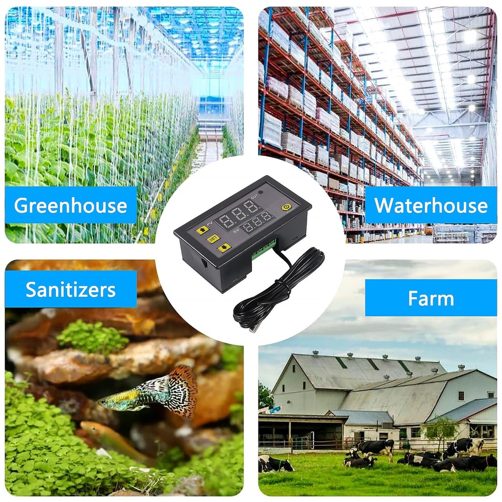 2pcs Digital Temperature Controller W3230 Digital LED Thermostat Switch with ...