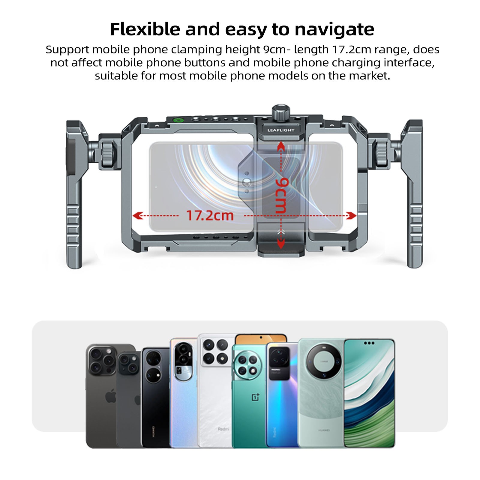 Universal Phone Cage,Video Rig Kit w/ Remote Handles for iPhone 17 16 1 Handheld