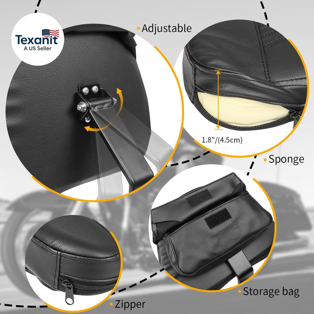 Adjustable Plug-In Heavy Duty Driver Rider Backrest Kits Custom Made Compatible
