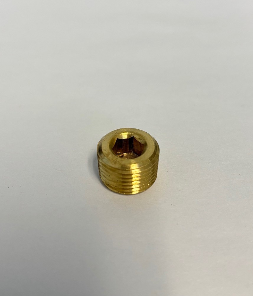 3/8 MNPT Countersink Hex Plug, Brass - BFCC-095