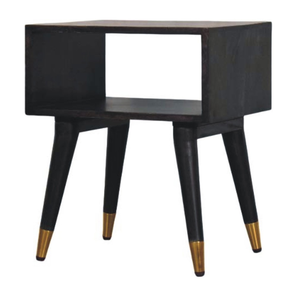 Solid Wood Mid-Century Open Bedside