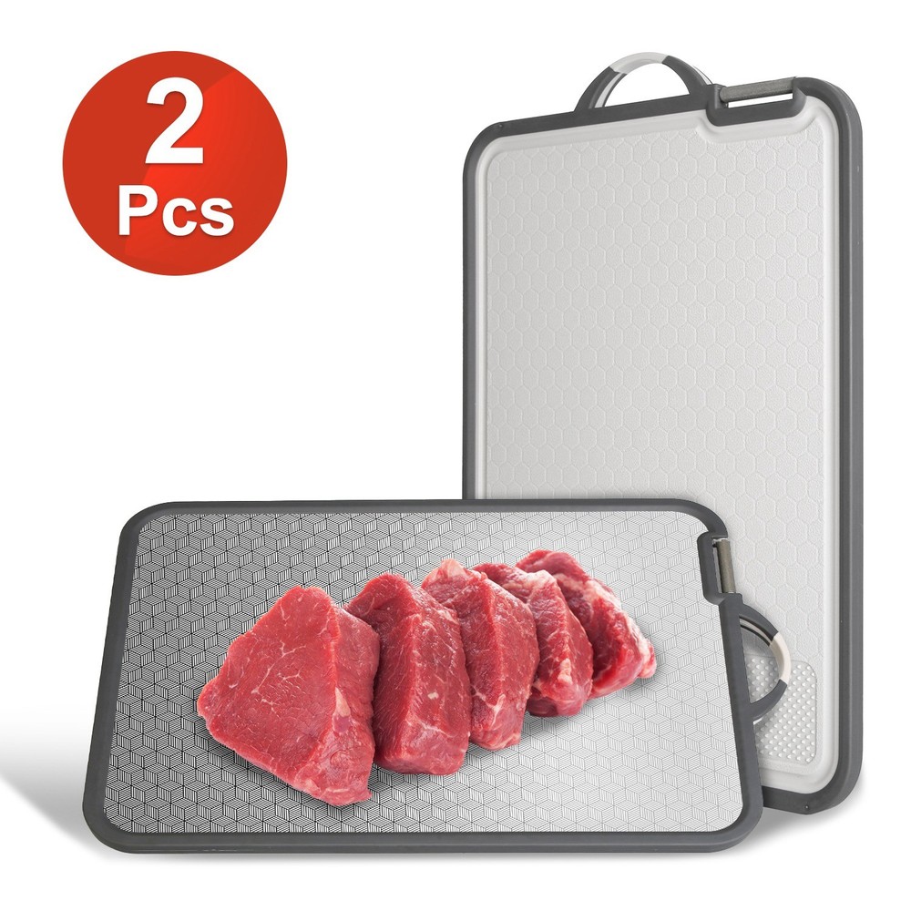 2Pcs Kitchen Cutting Board PP Chopping Board Cutting Board Mesh--Double Sided
