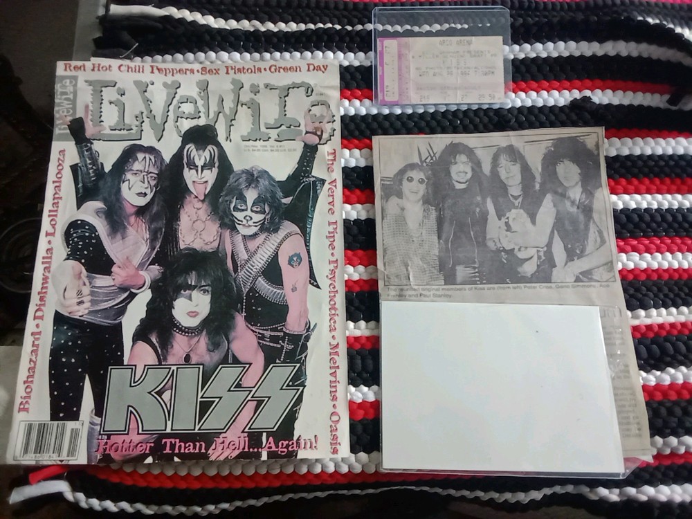 Kiss 💋 Ticket Stub History 🎸 Reunion Tour,8-28-96, Sacramento California Arco