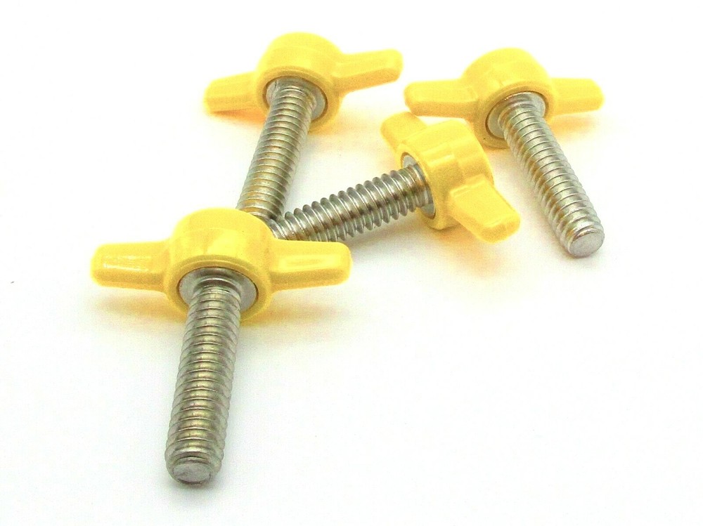 1/4-28" Fine Thread Thumb Screws Tee Knobs Various Colors & Sizes 4 per Pack