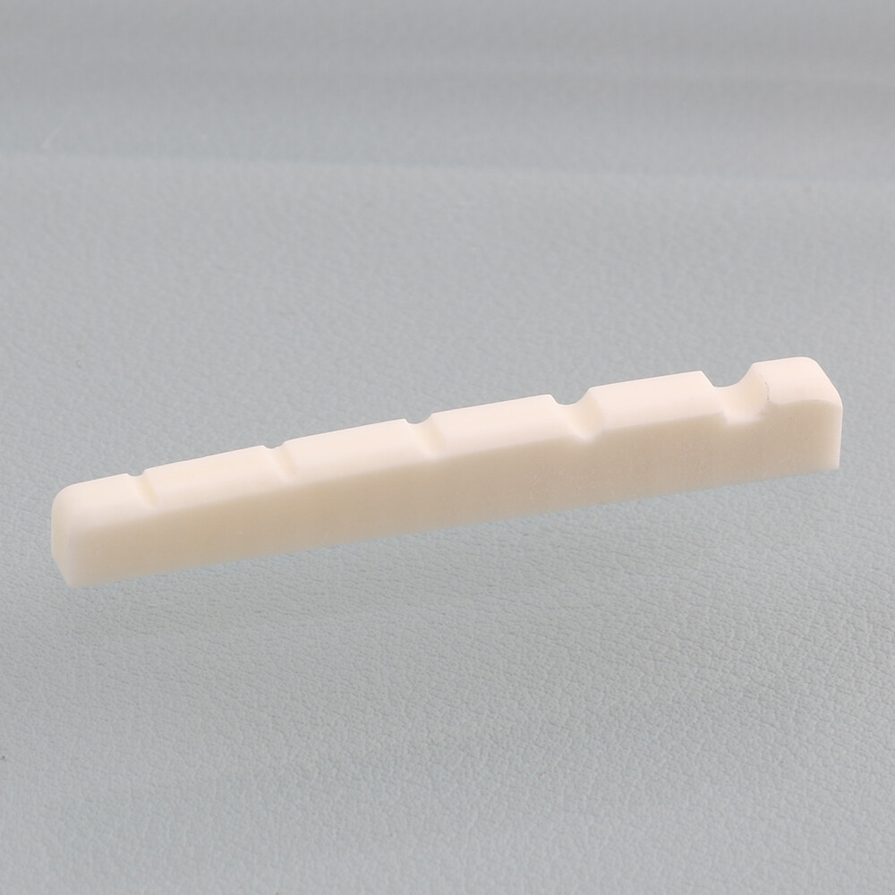2PCS Slotted Flat Bottom Bleached Bone Nut for 5-String Electric Bass 45mm