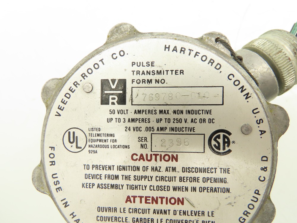 Veeder-Root 769780-010 Pulse Transmitter for Flow Meter w/Mounting Bracket