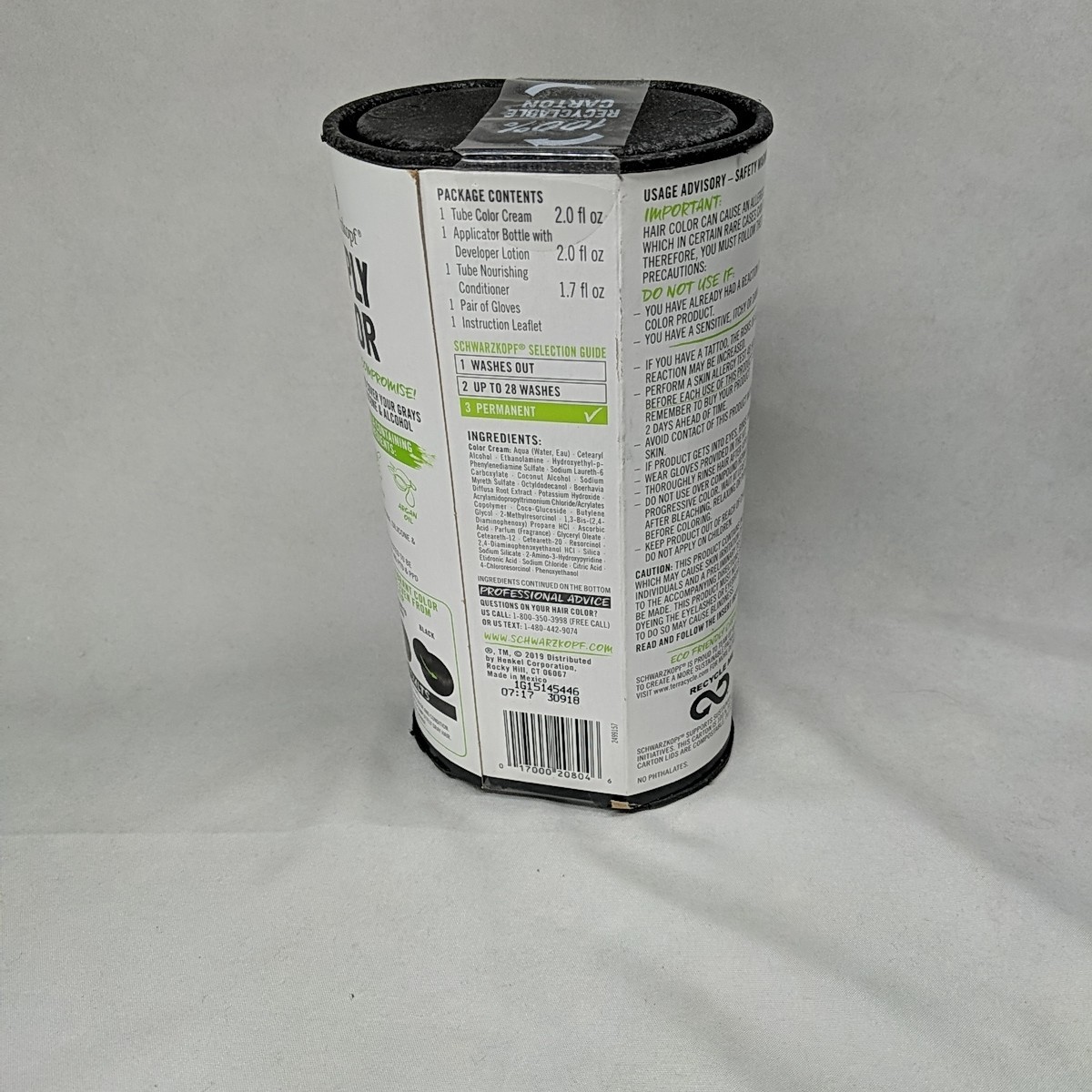 1 Schwarzkopf Simply Color 1.0 Jet Black Permanent Color Hair