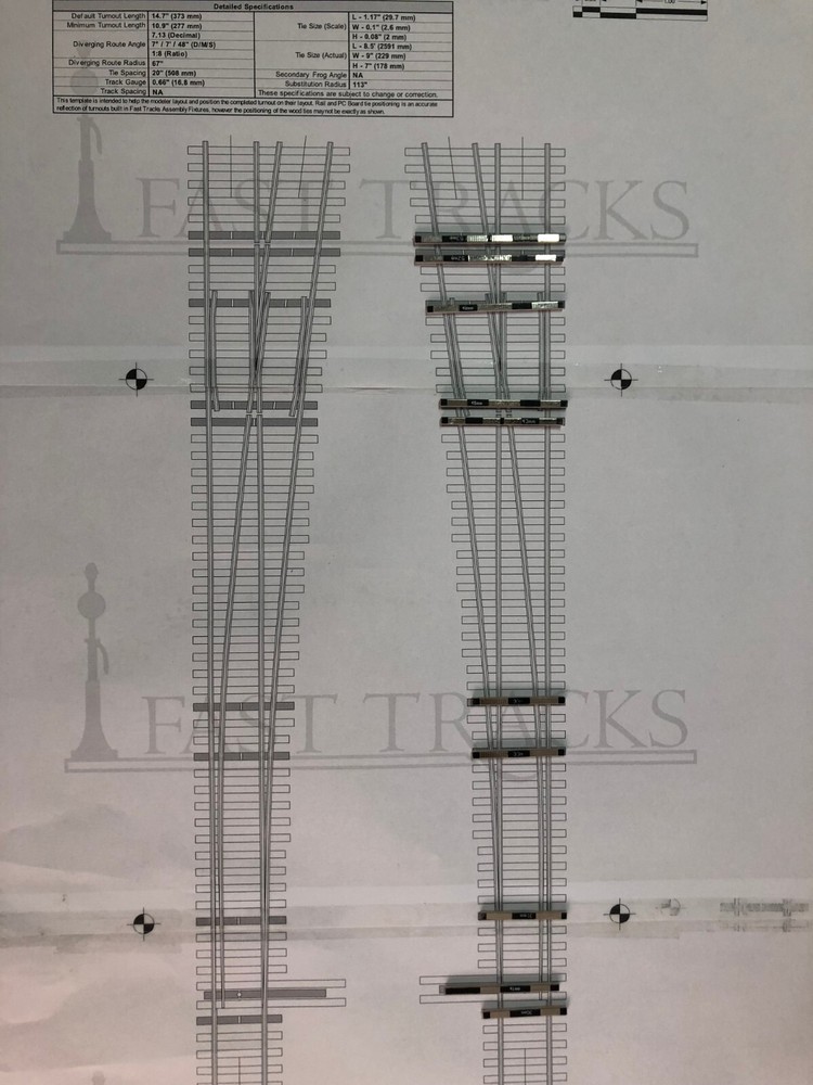 HO scale hand made PC ties pack ( for 2 sets #6 turnout)