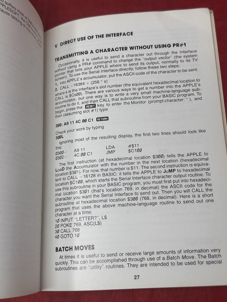 1979 Apple II Serial Interface Card Installation & Operating Manual