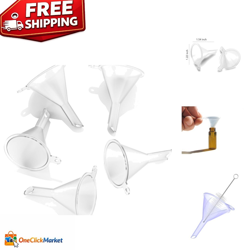 Compact 5-Pack Mini Funnels - Essential Tools for Accurate Pouring and Crafting