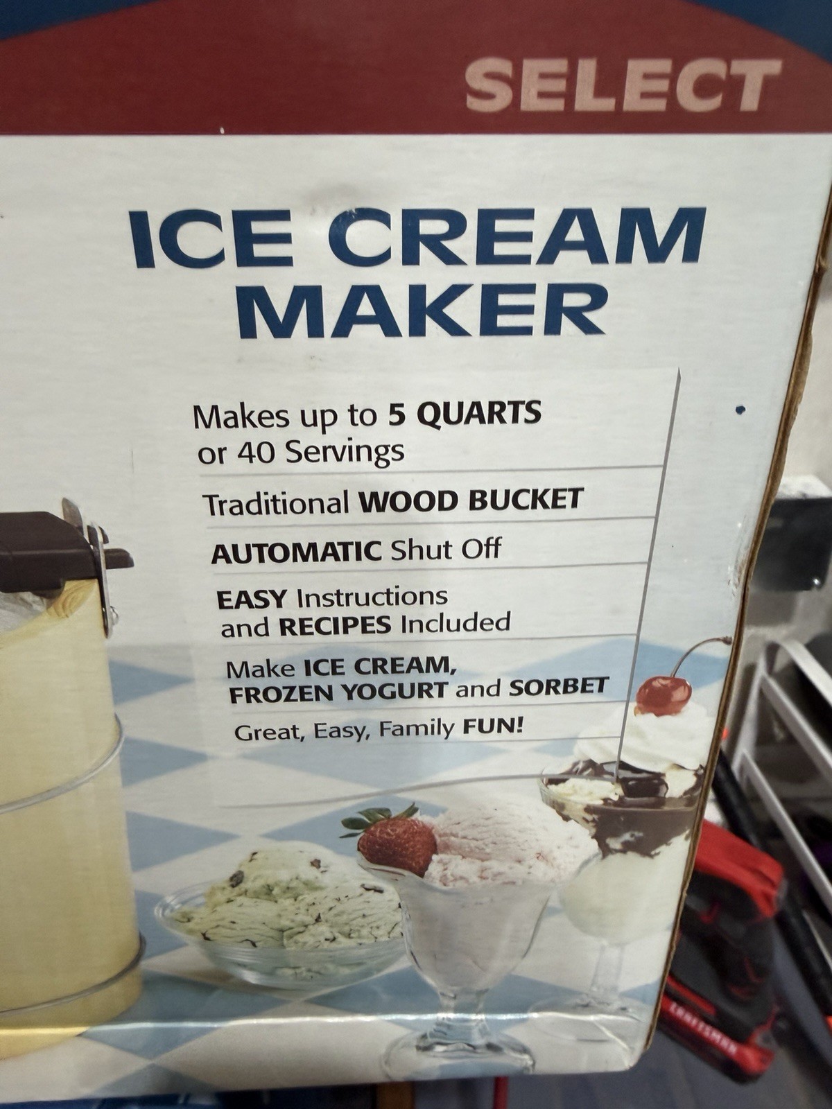 Vintage Rival Electric Ice Cream Maker Wood Bucket 5 Qt Tested Works