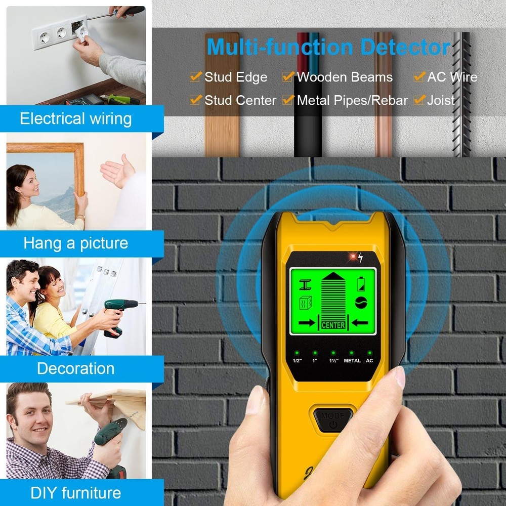 Battery-Powered Multifunction Stud Finder – Accurate Detection for Home Projects