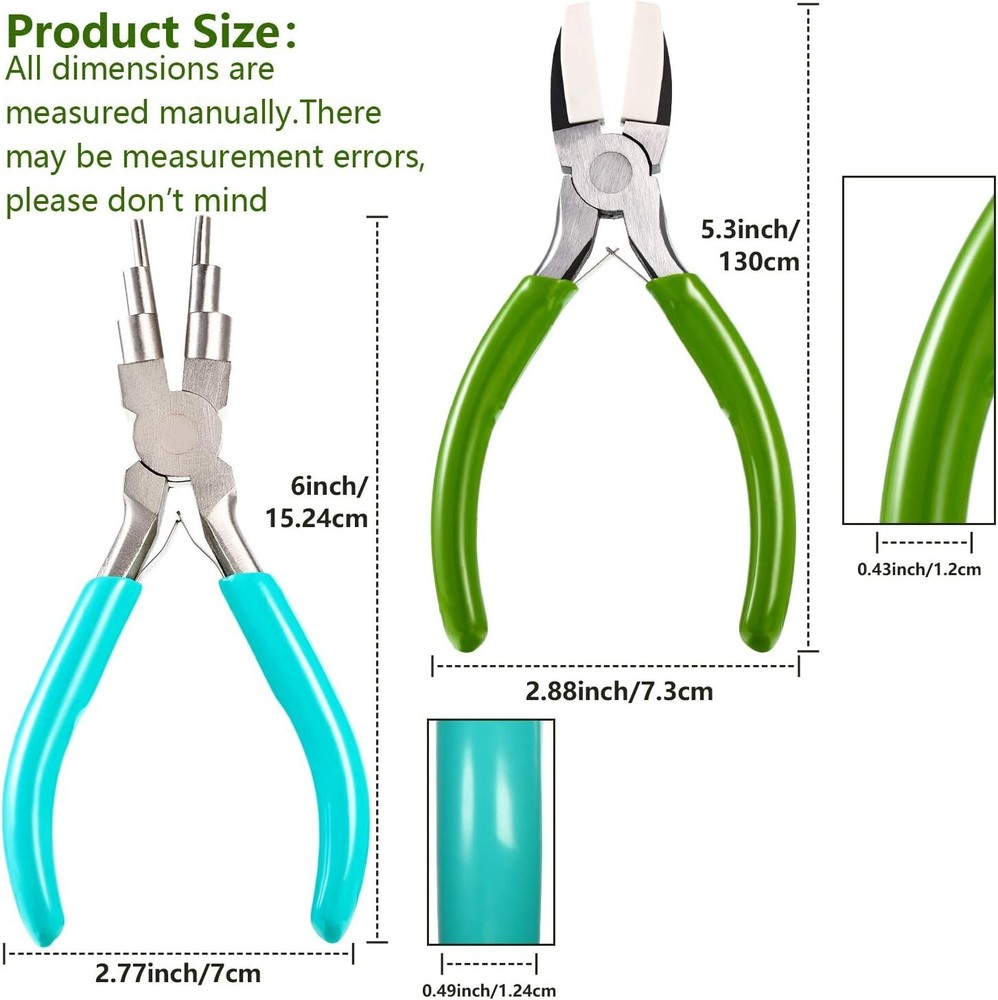 Versatile 2-Piece Jewelry Tools with Comfortable Rubber Grips & Nylon Tips