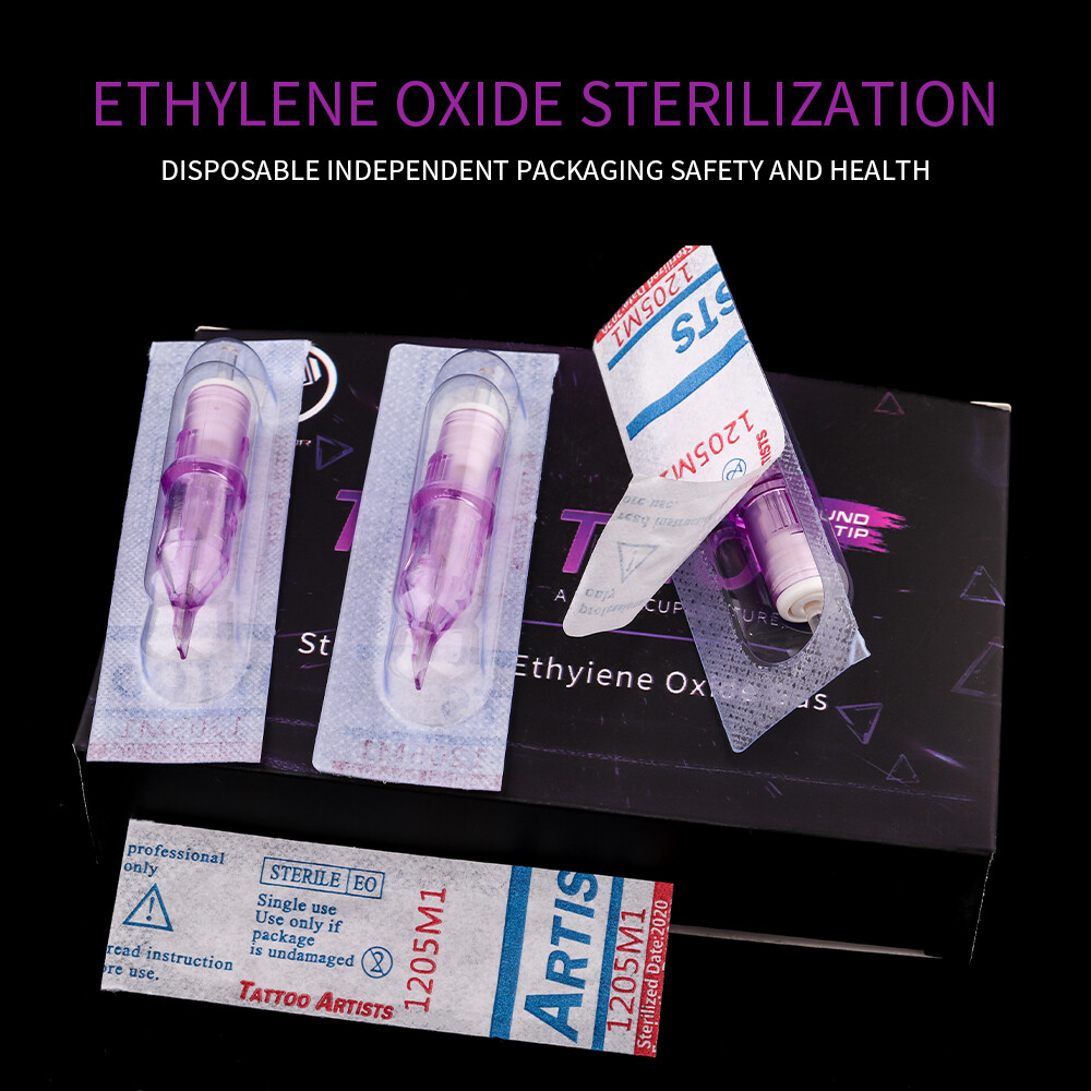 10-100Pcs Professional Purple Tattoo Cartridge Needle Shader Sterile RL RS RM M1