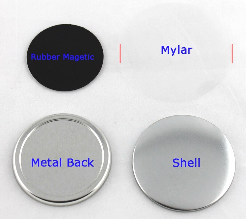 Rubber Magnetic Button Badge Parts for Button Maker 100 Sets/Pack Various Sizes