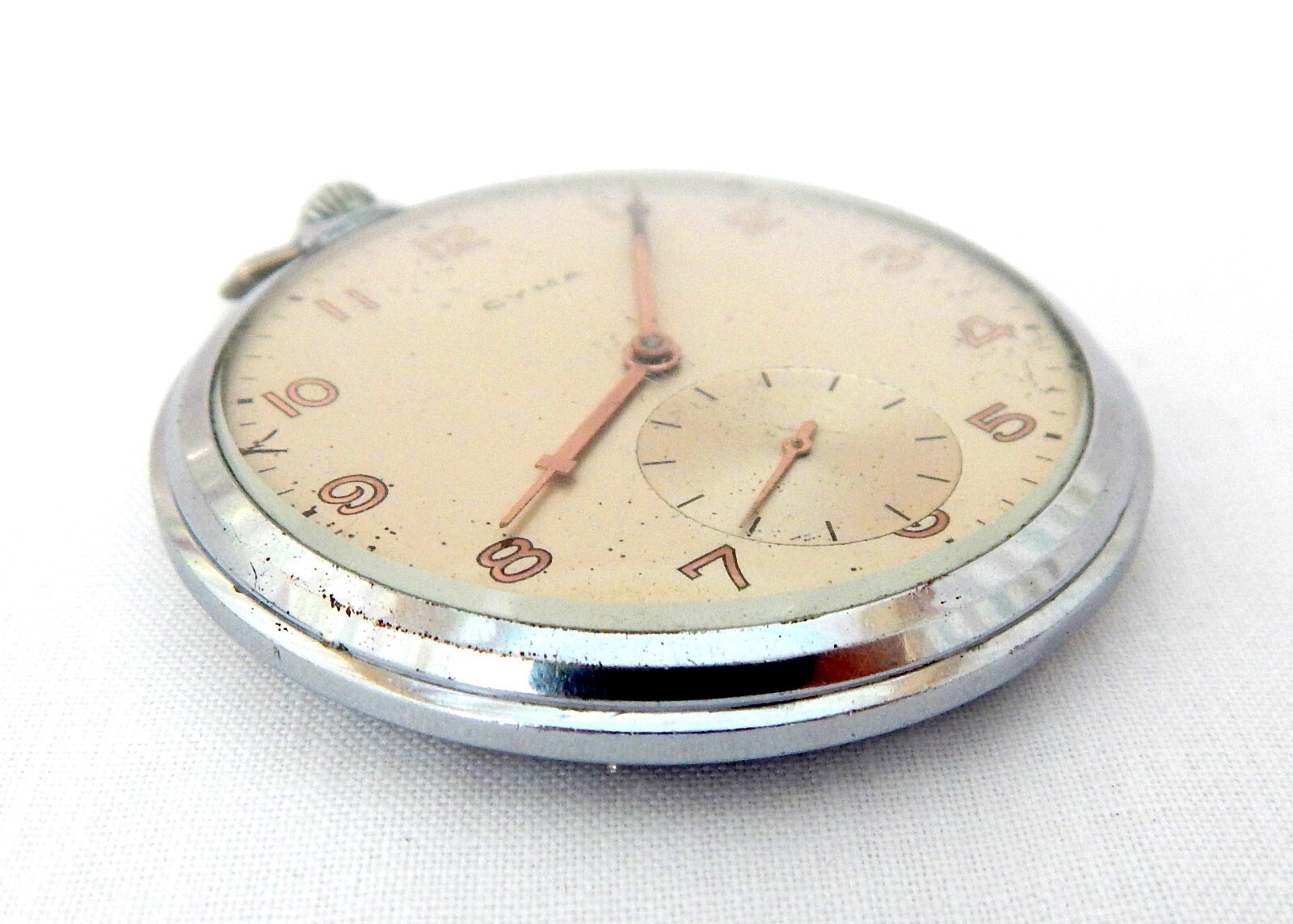 Antique Pocket Watch CYMA 15 Jewels Open Face Case Steel 48mm Circa 1920 Working