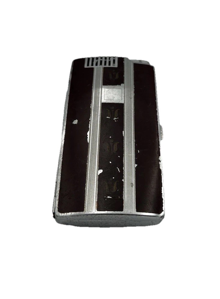 Ronson Pal Lighter Combo Cigarette Case Brown Chrome Used Untested Refillable