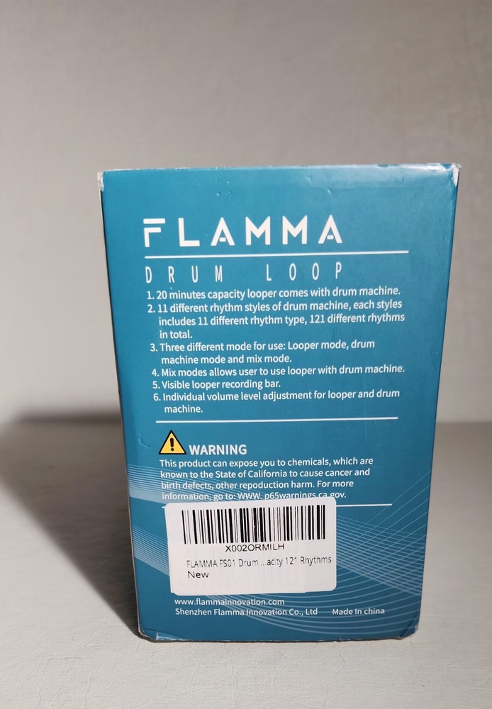 Flamma FS01 Drum Loop Pedal - 11 Drum Machine Styles & 20-Minute Looper