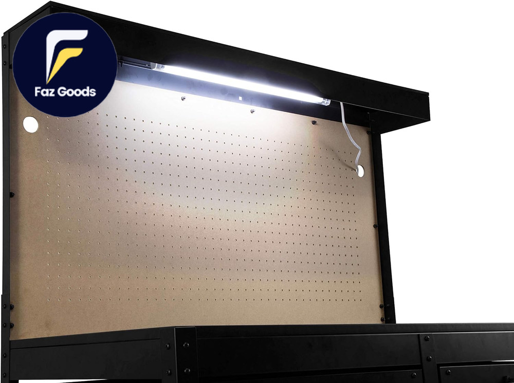 48-Inch Workbench with Power Outlets and Light Black