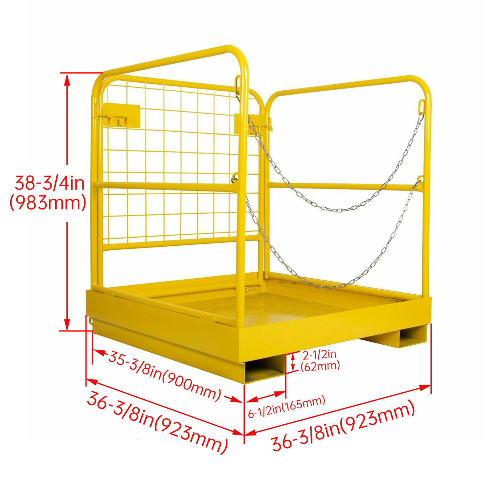 Forklift Safety Cage Work Platform 36 x 36 inch Construction Lift Basket 1100lbs