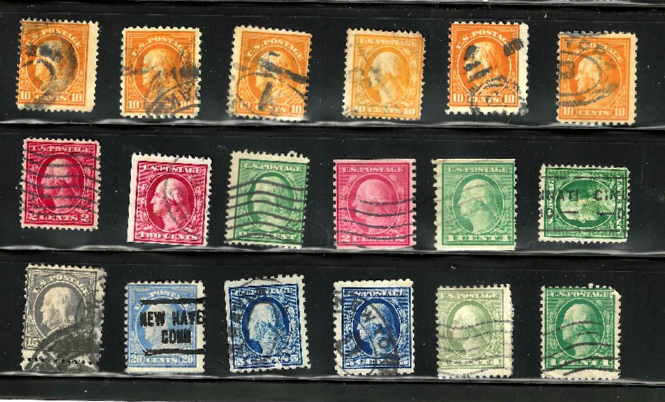 Dealer Collection 1C-$1 Untyped Washington Franklin Few Coils 1908-22 US 40-8