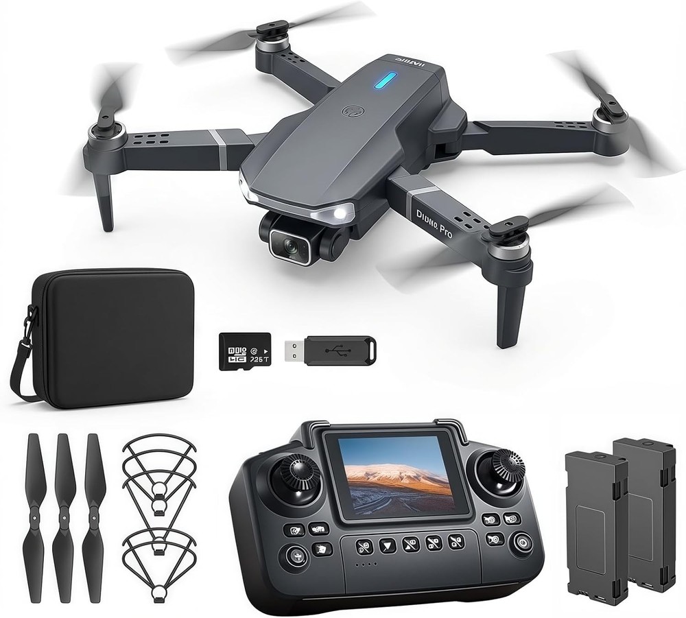 Foldable Drone with Screen Controller 1080p HD Camera 2 Batteries Beginner