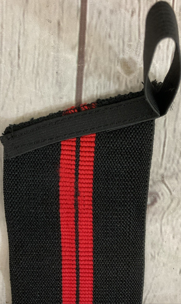 Harbinger Single Red Line Weightlifting Wrist Wrap Thumb Loop Fully Adjustable
