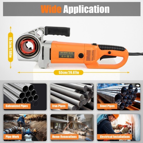 Handheld Electric Pipe Threader Threading Machine W/6 Pipe Cutter 1/2" - 2" New!