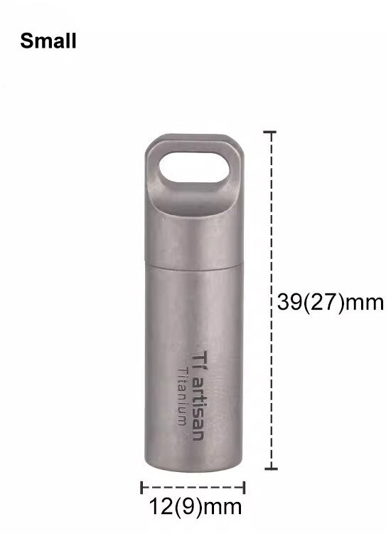 EDC Titanium Waterproof Box Sealed Storage Tank Portable Pill Container Keychain