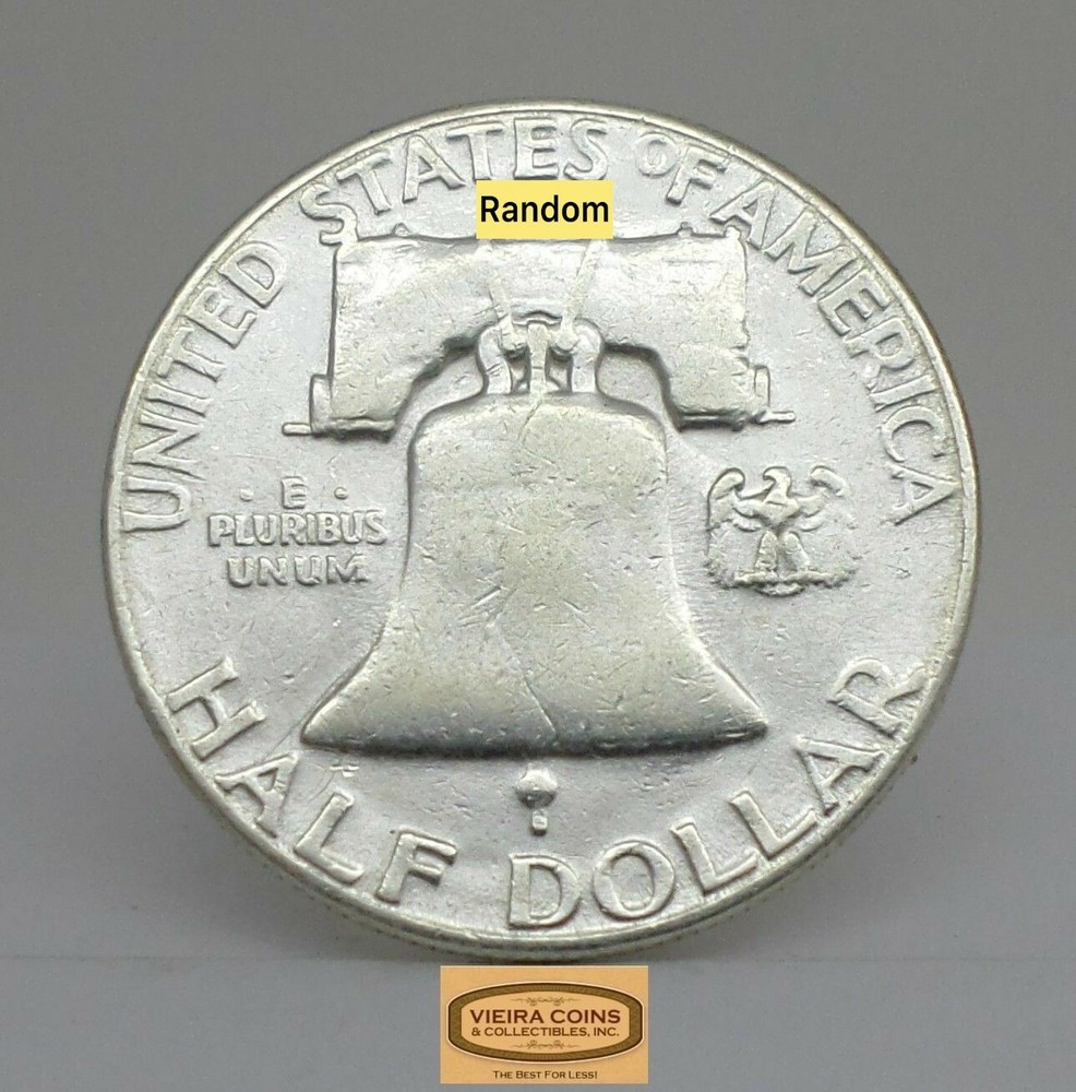 1952-S Franklin Half Dollar, 90% Silver, Average Circulated - #E14