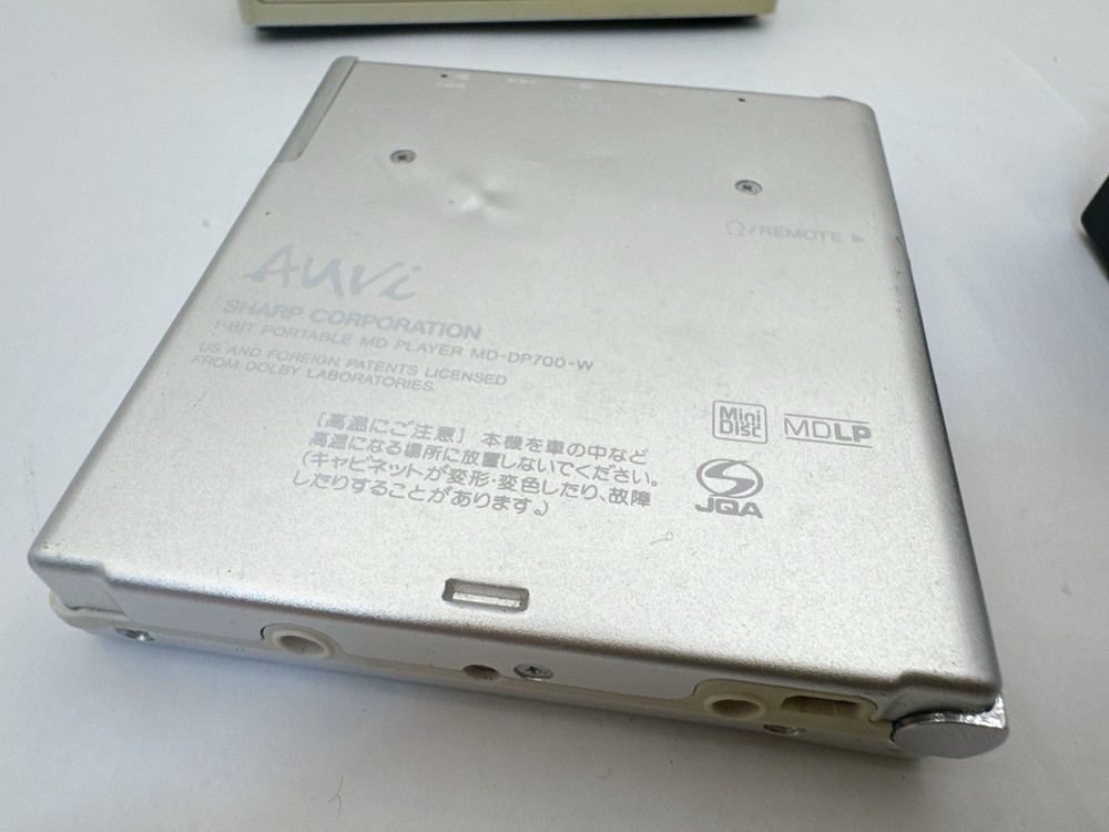Sharp MD-DP700 Silver MiniDisc Player MDLP with Speaker Dock AC Adapter Tested
