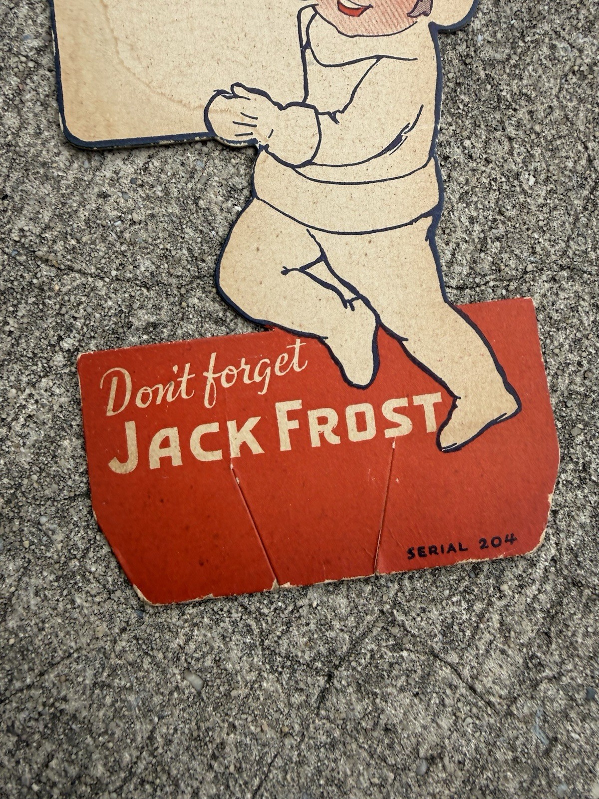 Jack Frost Bottle Insert/topper Soda Advertising Cardstock