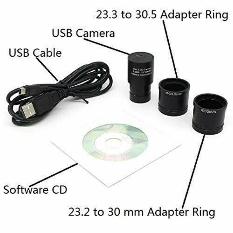 2.0MP USB Microscope Digital Electronic CMOS Eyepiece Video Camera with Adapter