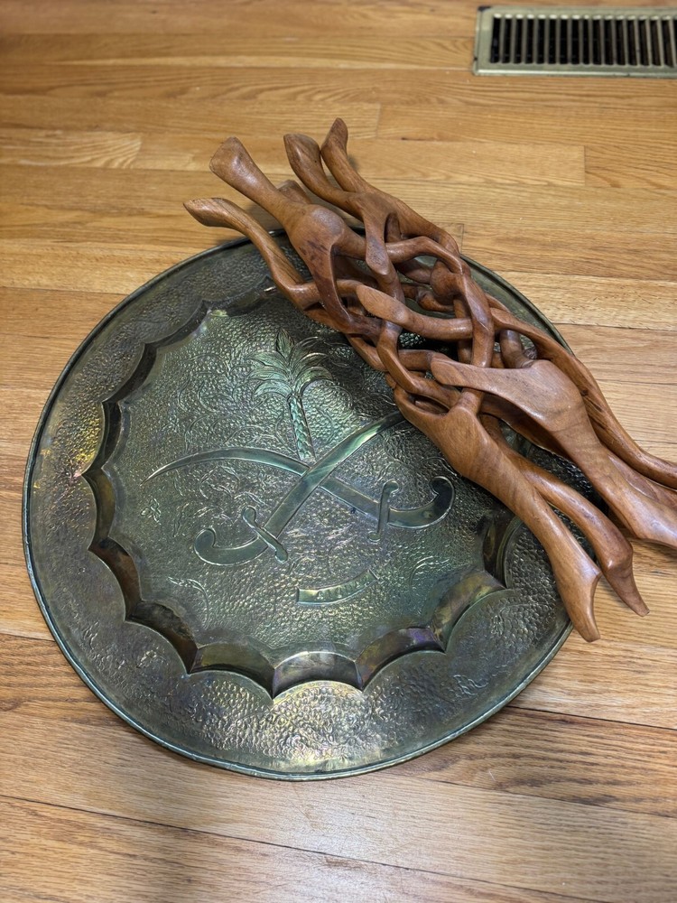 SAUDI Coffee Table.Mid Century Modern•Spider Web Folding/Interlocking Wood