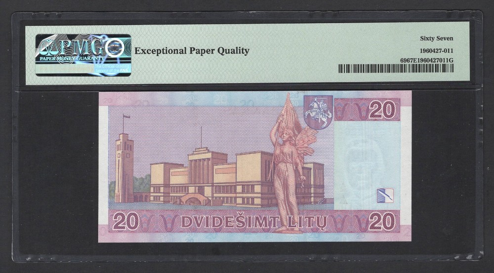 Lithuania 20 Litu 2007 P69 Uncirculated Graded 67