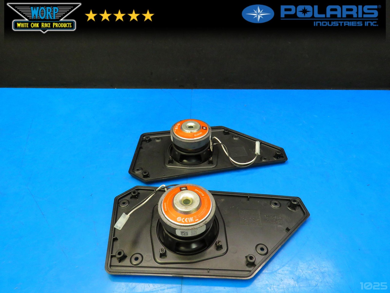 24-25 POLARIS XPEDITION MID WOOFER SET W/ MOUNTS GRILLES SPEAKERS GENUINE OEM