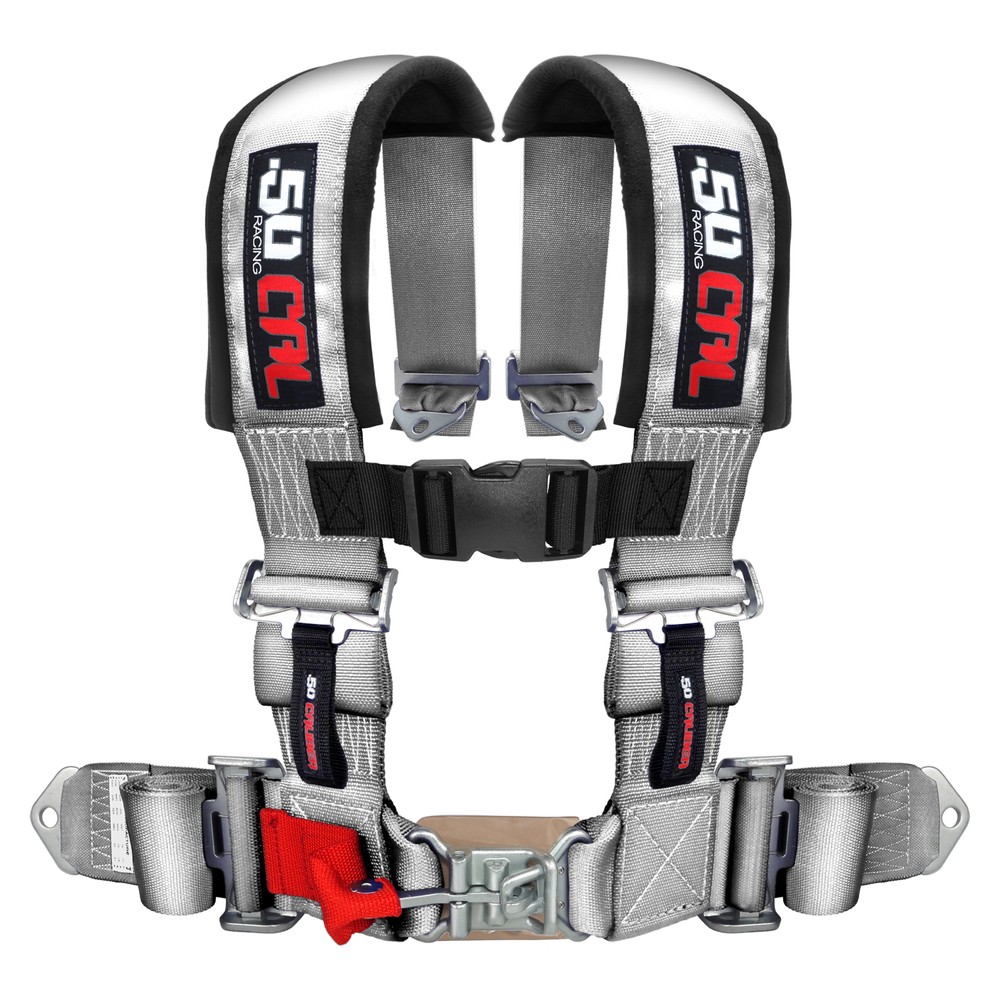 50 Caliber Racing 2" 4 Point Silver Harness