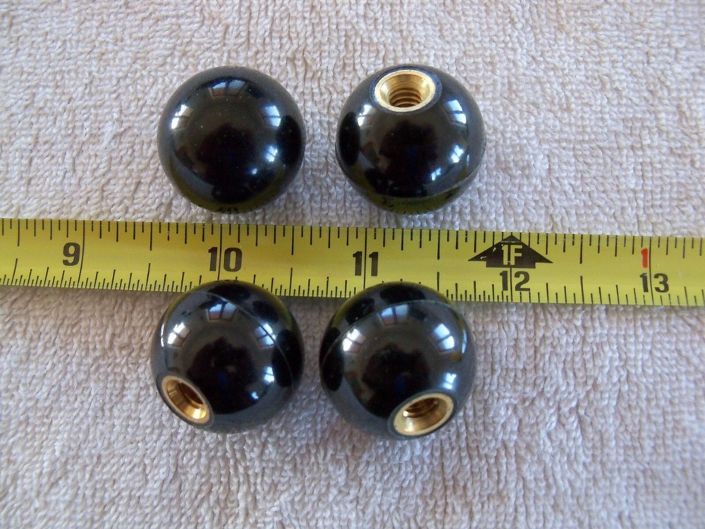 1" Black Plastic Ball Knob w/ 5/16" Threaded Insert - Joystick Head Clamping