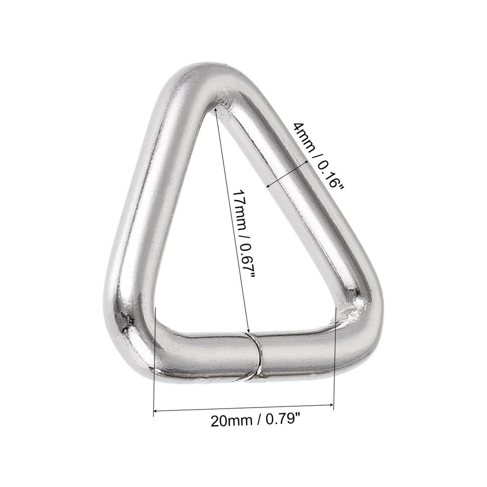 Triangle Ring Buckle 0.79" (20mm) Inner Hardware Width 30pcs
