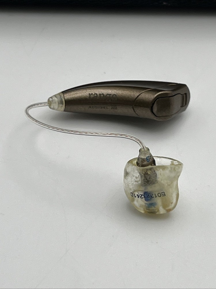 Audibel Silver Platinum Range Hearing Aids LR Set Case - UNTESTED NEEDS CLEANING