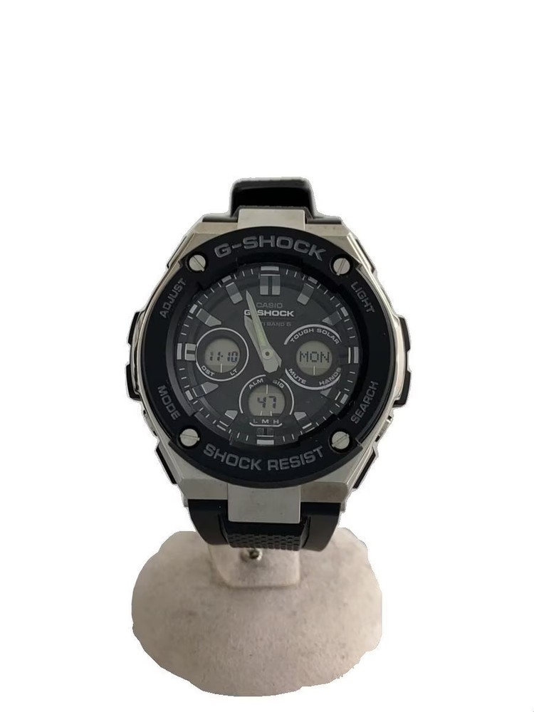 CASIO Solar Watch G SHOCK Digital Analog Leather Silver